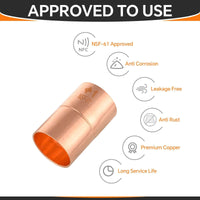 1" Copper Coupling With Rolled Stop Plumbingsell