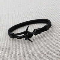 Modern Fashion Airplane Anchor Bracelets Men Charm Rope Chain Paracord Bracelet Women Male Air Force Style Wrap Metal Sport Hook Gift