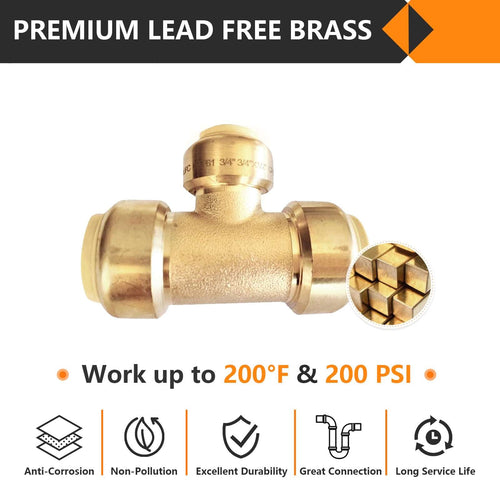 3/4" x 3/4" x 1/2" Push Fit Tee Plumbingsell