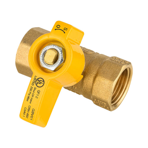 1/2" FNPT Gas Valve, Yellow Plumbingsell