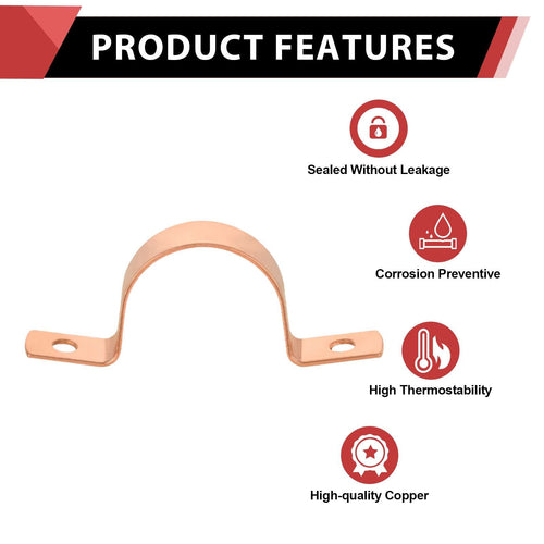 1-1/2" Copper Pipe Straps, Two Hole