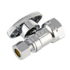 10 Pcs 1/2" FIP x 3/8" OD Compr. Straight Stop Valve, 1/4 Turn (Lead Free) Plumbingsell