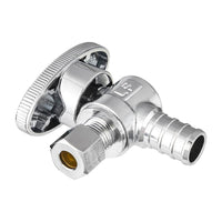1/2" PEX Crimp x 1/4" OD Compr. Angle Stop Valve, 1/4 Turn (Lead Free)