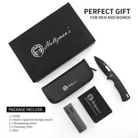 The Venture Point Folding Pocket Knife Giftset for Men and Women (Black and Blue)