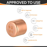 Pro 50 Pack 3/4" Solder Copper Pipe End Cap (Plug)