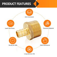 PEX-B Crimp 3/4" PEX x 1" Male Threaded Adapter (Lead Free) Plumbingsell