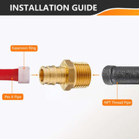 PEX A Full Flow Expansion Adapter 1/2" PEX x 1/2" Male Threaded F1960 Adapter (Lead Free) Plumbingsell