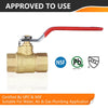 1/2" FNPT Ball Valve, Red (Lead Free)