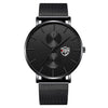Black 3Bar Watch Men Women'S Watches Ladies Watch With Crystals  Fashion Stainless Steel Band Comfortable Wristwatch