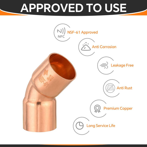 30 Pcs 3/4" 45º Copper Elbow at Wholesale Price