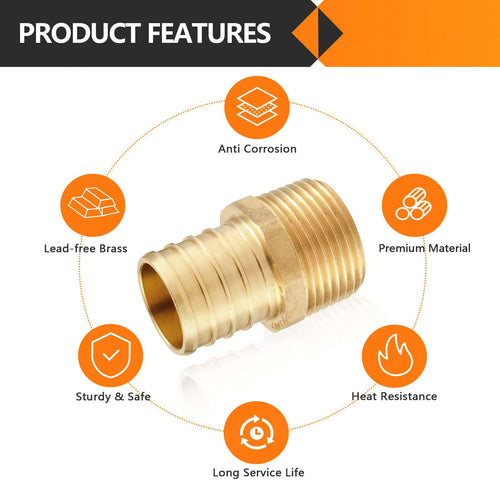 PEX-B Crimp 3/4" PEX x 1/2" Male Threaded Adapter (Lead Free) Plumbingsell