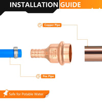 3/4" Copper Press x 1/2" PEX-B Crimp Adapter (Lead Free)