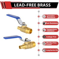 3/4" PEX Crimp X 3/4" MNPT Ball Valve, Blue (Lead Free) Plumbingsell