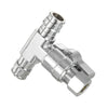 1/2" PEX Expansion x 1/2" PEX Expansion x 3/8" OD Compr. Tee Stop Valve, 1/4 Turn (Lead Free) Plumbingsell