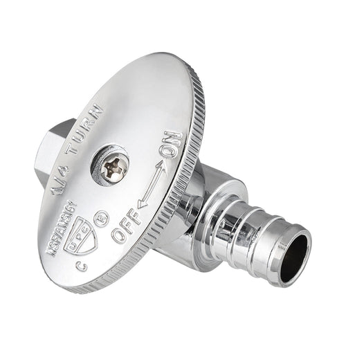 10 Pcs 1/2" PEX Crimp x 1/4" OD Compr. Straight Stop Valve, 1/4 Turn (Lead Free) Plumbingsell