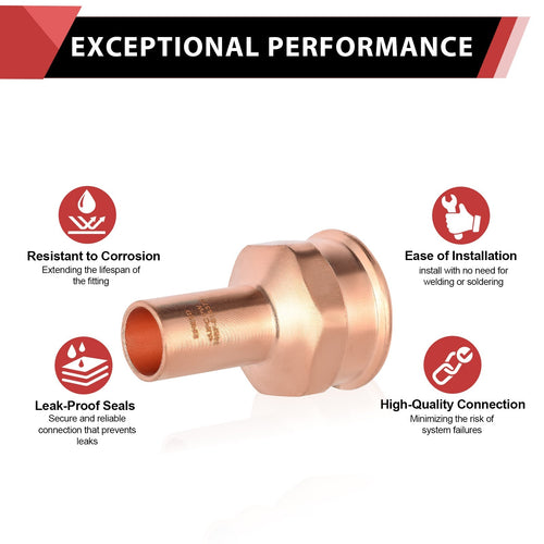 30 Pcs 1/2" FTG Press x 3/4" Female Threaded Street Copper Adapter (Lead Free)
