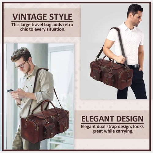 Vintage Dark Brown Traveller Duffle Bag