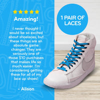 Neon Blue Flat Elastic Stretch Shoe Laces The Original Stretchlace