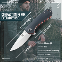 The Peasant Folding Pocket Knife Giftset for Men and Women (Red and Grey) Holtzman's Gorilla Survival