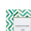 Picture Frame Zigzag Herringbone Collection Bone Inlay Green & White – 4x6"