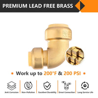 3/4" x 1/2" Push Fit Elbow