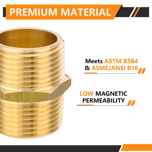 30 Pcs 1" Male NPT Brass Hex Connector