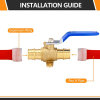 3/4" PEX Expansion Drop Ear Ball Valve, Blue (Lead Free) Plumbingsell