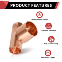 30 Pcs 1/2" X 1/2" X 3/4" Copper Reducing Tee at Wholesale Price