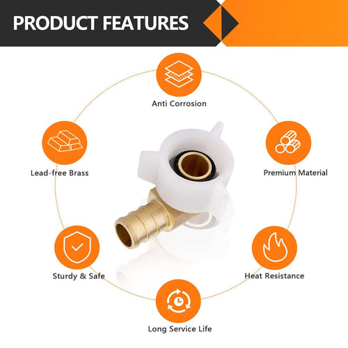 30 Pcs PEX-B Crimp 3/4" PEX X 3/4" Female NPT Swivel Elbow (Lead Free)