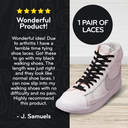 Black Flat Elastic Stretch Shoe Laces The Original Stretchlace