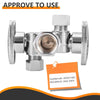 1/2" FIP x 3/8" OD Compr. x 3/8" OD Compr. Dual Stop Valve, 1/4 Turn (Lead Free)