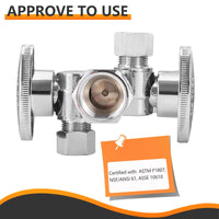 1/2" FIP x 3/8" OD Compr. x 3/8" OD Compr. Dual Stop Valve, 1/4 Turn (Lead Free)