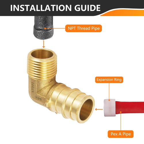 PEX A Expansion 3/4" PEX x 1/2" Male NPT Elbow (Lead Free) Plumbingsell