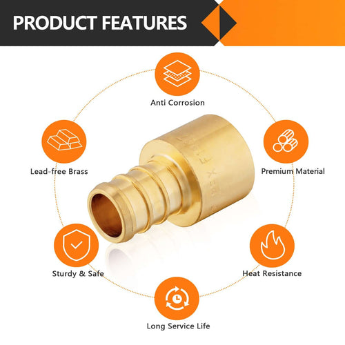 30 Pcs PEX-B Crimp 1" PEX x 1" Female Copper Sweat Sweat Coupling (Lead Free)