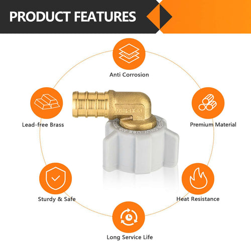 PEX-B Crimp 1/2" Swivel Elbow (Lead Free)