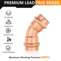 30 Pcs 3/4" Press Copper 45° Elbow (Lead Free)