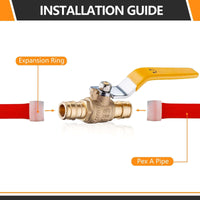 3/4" PEX Expansion Ball Valve, Yellow (Lead Free) Plumbingsell