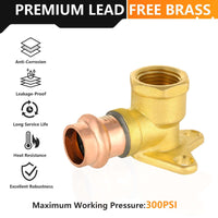 1/2" Press Copper Drop Ear Elbow (Lead Free)
