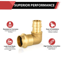 3/4" Press x 3/4" PEX Expansion Brass Elbow (Lead Free) Plumbingsell