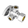 5/8" OD Compr. x 3/8" OD Compr. x 3/8" OD Compr. Dual Angle Stop Valve, Multi Turn(Lead Free)