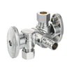 1/2" PEX Crimp x 3/8" OD Compr. x 3/8" OD Compr. Dual Stop Valve, 1/4 Turn (Lead Free)