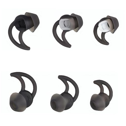 CYADCI Earbud Tips Soft and Comfortable Silicone Earbud Tips 3 Pairs Noise Isolation Tips SML Black Earbud Replacement Tips Compatible with Bose Qc20 Qc30 IE2 SoundSport IE3 SIE2i Earphones