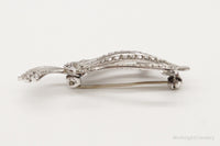 Antique Swedish Hematite 835 Silver Pin Brooch