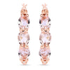 1.63 Carat Genuine Morganite and White Diamond .925 Sterling Silver Earrings