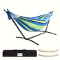 Double Hammock with Stand, 450lb Capacity, Steel Stand, Premium Carry Bag, Anti-Roll Balance Beam