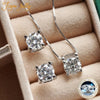 3ct D-Color Moissanite Necklace & Earrings Set Sterling Silver 925 Bridal Gift