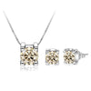 3ct D-Color Moissanite Necklace & Earrings Set Sterling Silver 925 Bridal Gift