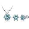 3Ct Moissanite Necklace Earrings Set 925 Sterling Silver GRA Cert Wedding