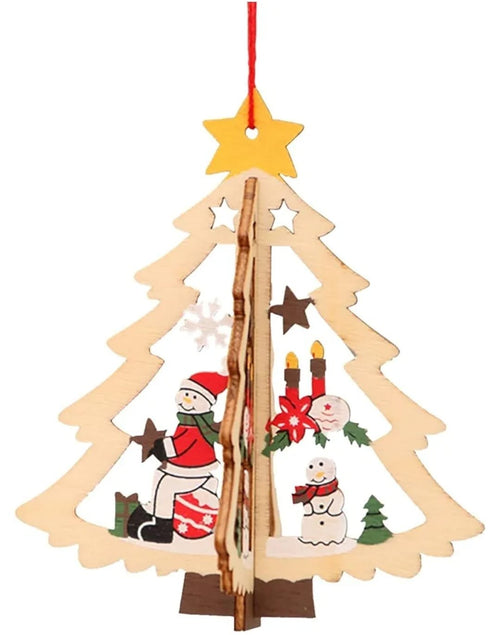 3D Christmas Ornaments Hand Painted Wood Decor