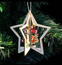 3D Christmas Ornaments Hand Painted Wood Decor